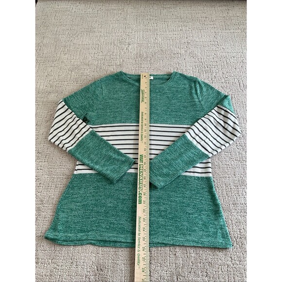 Blooming Jelly Women's Long Sleeve Round Neck Multicolor Stripe Sweater Size M - Picture 9 of 10